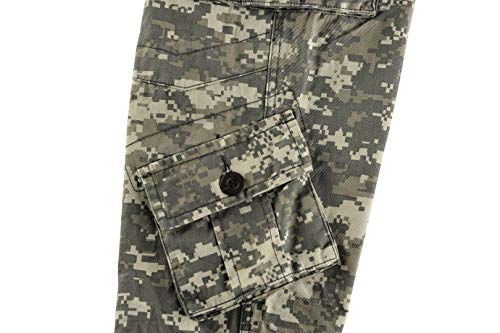 Leward Men's Wild Cotton Casual Military Army Cargo Camo Combat Work Cargo Hiking Pants with 8 Pocket (Digital 1, 34)