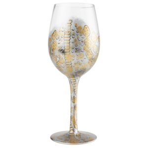 enesco designs by lolita venom hand-painted artisan wine glass, 1 count (pack of 1), multicolor