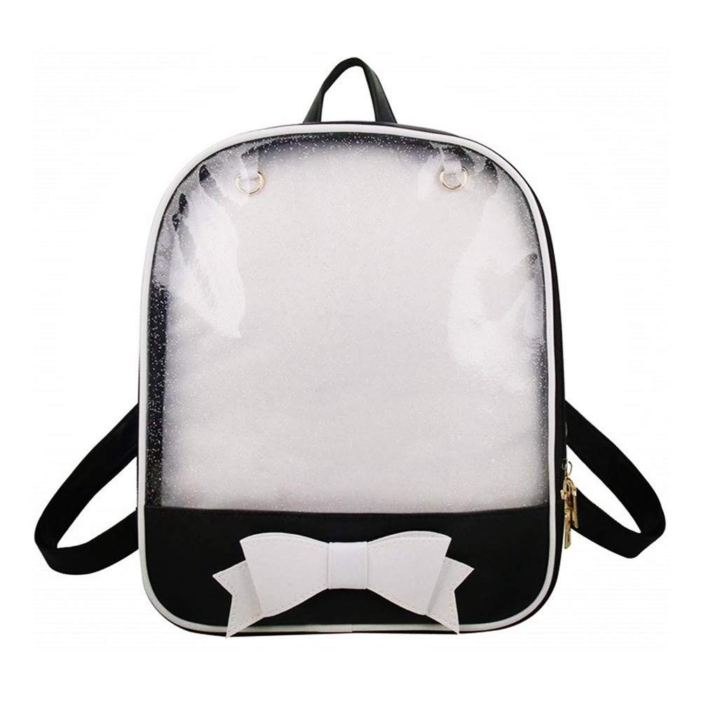 AlwaySky Ita Bag Backpack Cute Candy Bag Purse Bag Summer Beach Bag Purse with Bowknot Transparent Windows for DIY Decors