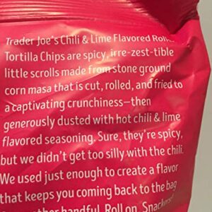 Trader Joe's Rolled Corn Tortilla Chips - Chili & Lime Flavored - Gluten Free - NET WT. 9Oz (255g) - Pack of 2 Bags