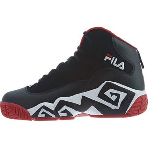 Fila Men's Mb GID Lightweight Padded Comfortable Fashion Sneakers, Black/White Red, 10