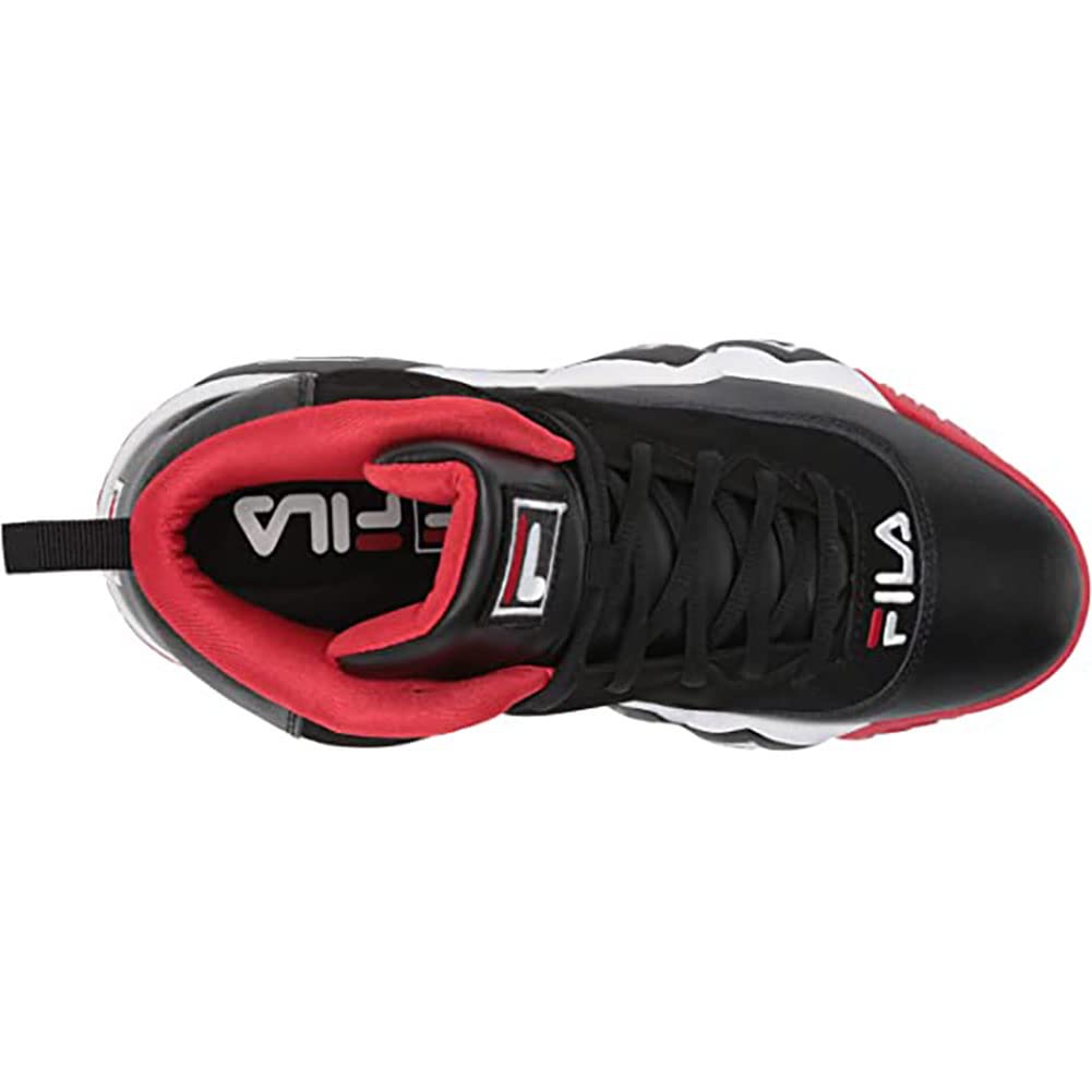 Fila Men's Mb GID Lightweight Padded Comfortable Fashion Sneakers, Black/White Red, 10