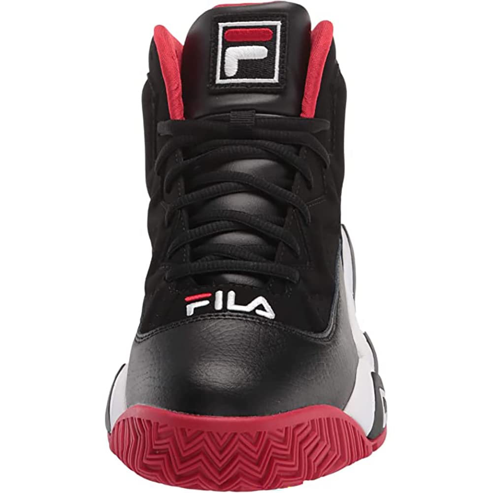 Fila Men's Mb GID Lightweight Padded Comfortable Fashion Sneakers, Black/White Red, 10