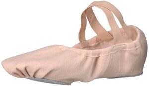 danzcue adult stretch canvas split sole ballet slipper, pink, 10.5 m