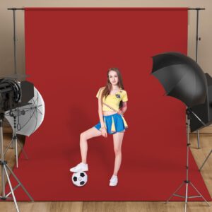 UTEBIT 6x9ft Red Backdrops, Red Background for Photography Studio Picture, Polyester Photography Backdrop for Wedding Ceremony Home Decoration Supplies