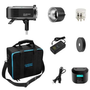 flashpoint xplor 600 pro li-ion battery-powered hss strobe light with built-in r2 2.4ghz, bowens mount 600w wireless monolight with 360 full-power flashes for outdoor strobe light photography
