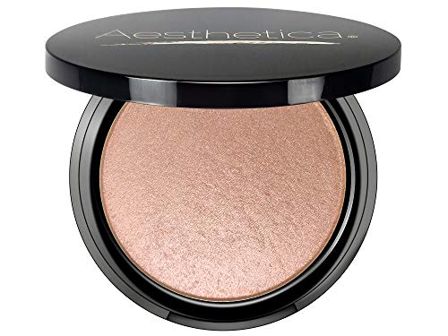 Aesthetica Starlite Highlighter - Metallic Shimmer Highlighting Makeup Powder - Cosmos (Sparkling Rose Gold)