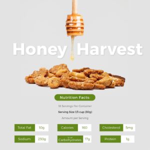 Oregon Farm Fresh Snacks Honey Roasted Nuts and Crackers Mix - Locally Made Honey Roasted Sesame Sticks and Nuts Mix - Enjoy The Perfect Mix of Sweet & Salty - Honey Roasted Mixed Nuts (16oz)