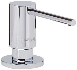hansgrohe bath and kitchen sink soap dispenser, focus 3-inch, modern soap dispenser in chrome, 40438001