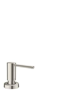 hansgrohe bath and kitchen sink soap dispenser, talis 4-inch, modern soap dispenser in stainless steel optic, 40448801
