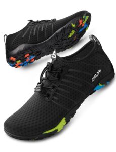 simari water shoes for men women adult unisex sports barefoot slip-on indoor outdoor activities summer 208 black