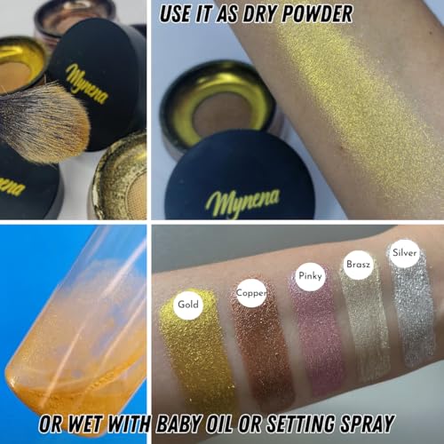 Mynena Yellow Gold Makeup Highlighter Pigment Powder | Vegan Paraben-Free Cruelty-Free