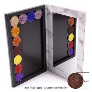 Allwon Magnetic Palette Marble Empty Makeup Palette with Mirror for Eyeshadow Lipstick Blush Powder (White)