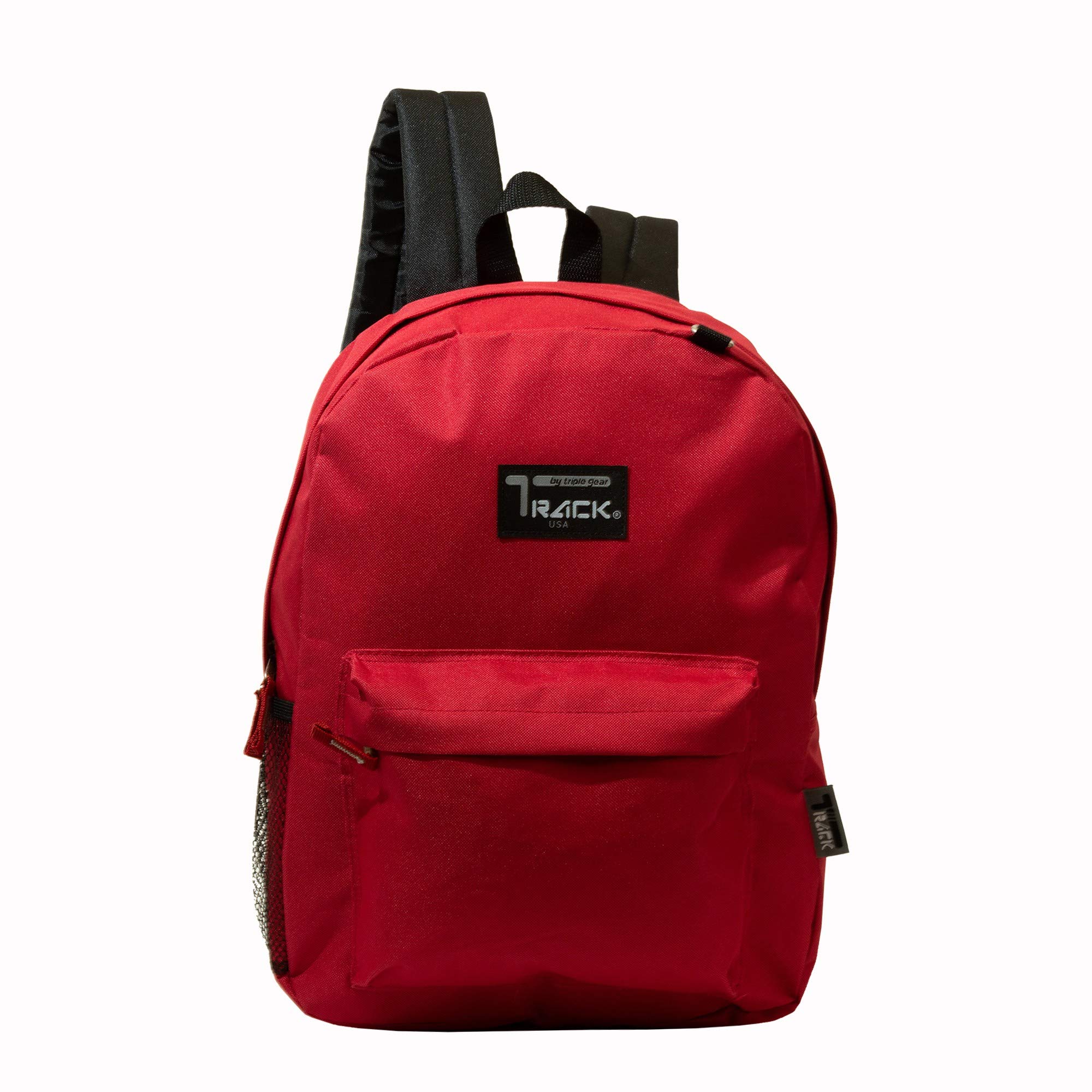 17 Inch Wholesale Classic Red Backpack - Bulk Case of 24 Bookbags