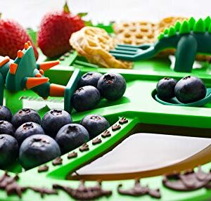 Constructive Eating Dinosaur Plate for Toddlers, Infants, Babies and Kids - Flatware Toys are Made in The USA Using Materials Tested for Safety