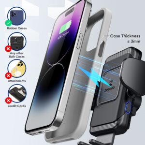 ZeeHoo Wireless Car Charger,15 W Fast Charging Auto-Clamping Car Mount,Windshield Dash Air Vent Phone Holder for iPhone 14 13 12 Mini 11 Pro Max XS XR 8,Samsung S22 S21 S20 Note 20 10 9 8