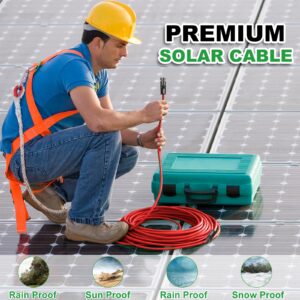 Oududianzi 30 Feet 10AWG Solar Extension Cable, Solar Panel Extension Cable with Solar Panel Connectors, Solar Panel Wire for Solar Systems, Car, RV and Boats (30FT Red + 30FT Black)