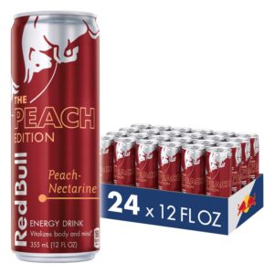 red bull energy drink, peach-nectarine, 12 fl oz, 24 cans