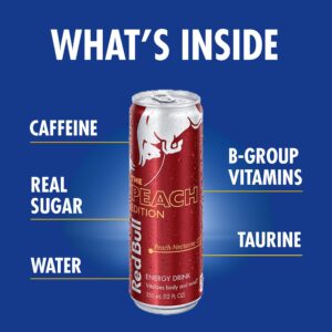 Red Bull Energy Drink, Peach-Nectarine, 12 fl oz, 24 Cans