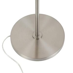 Theia Globe & Stem Floor Lamp with Plastic Shade in Brushed Nickel/White