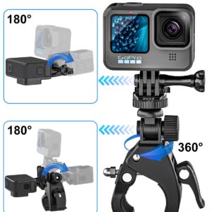 Kolasels Easy Installation Adjustable Crossbow Gun Scope Camera Clamp Mount with 1/4 Thread for Gopro Hero Session Fixation