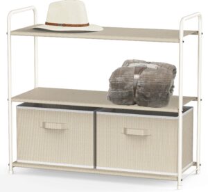 simple houseware 3-tier closet storage with 2 drawers, beige