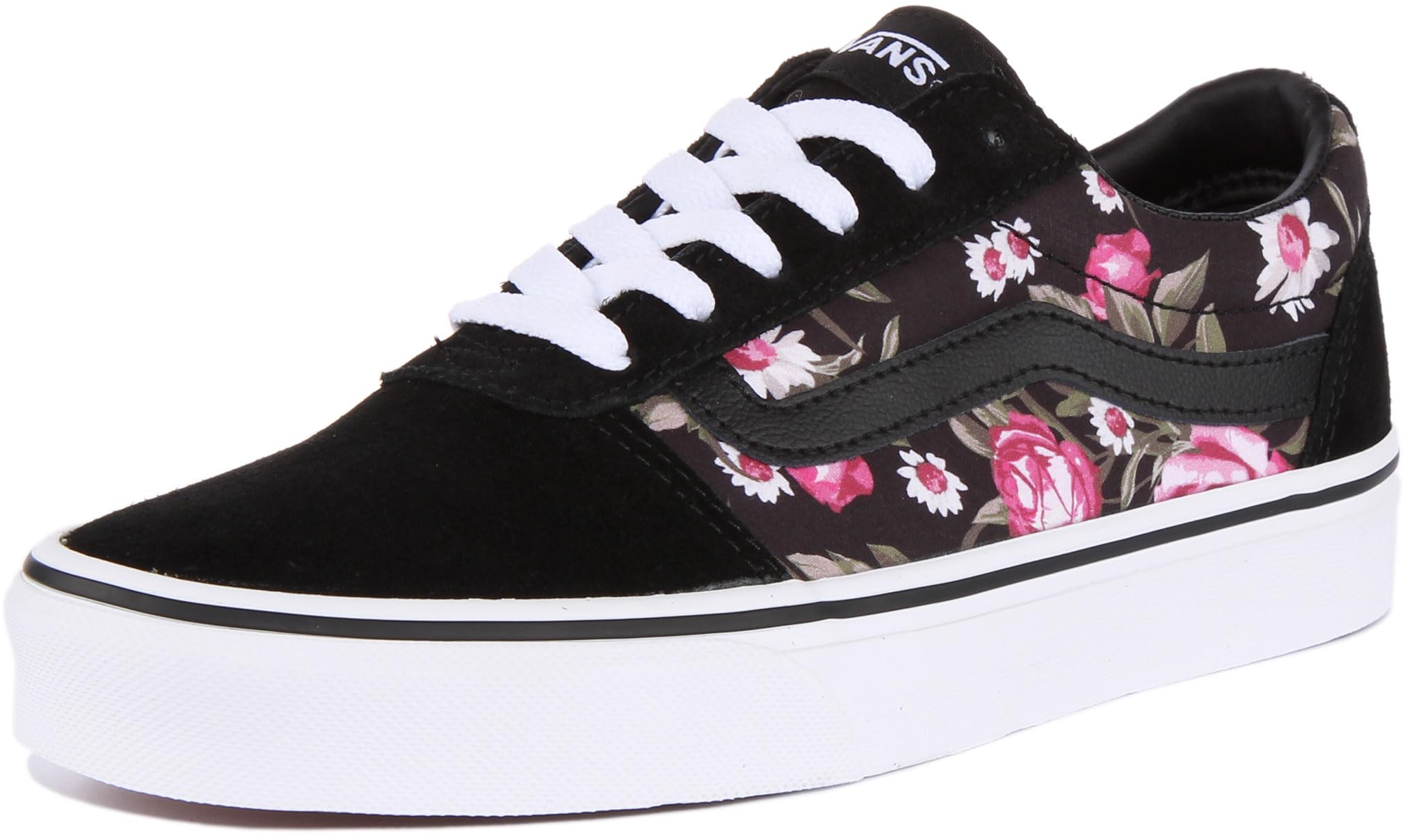 Vans Women's Low-Top Trainers, Multicolour Roses Black Xnw, 8