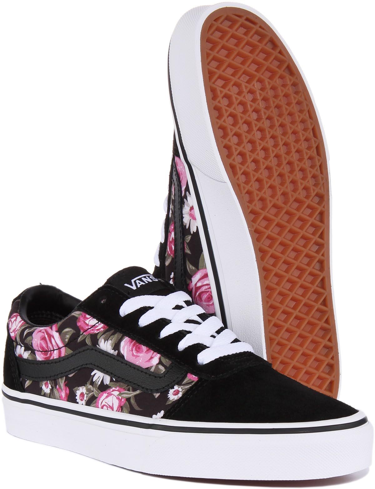 Vans Women's Low-Top Trainers, Multicolour Roses Black Xnw, 8