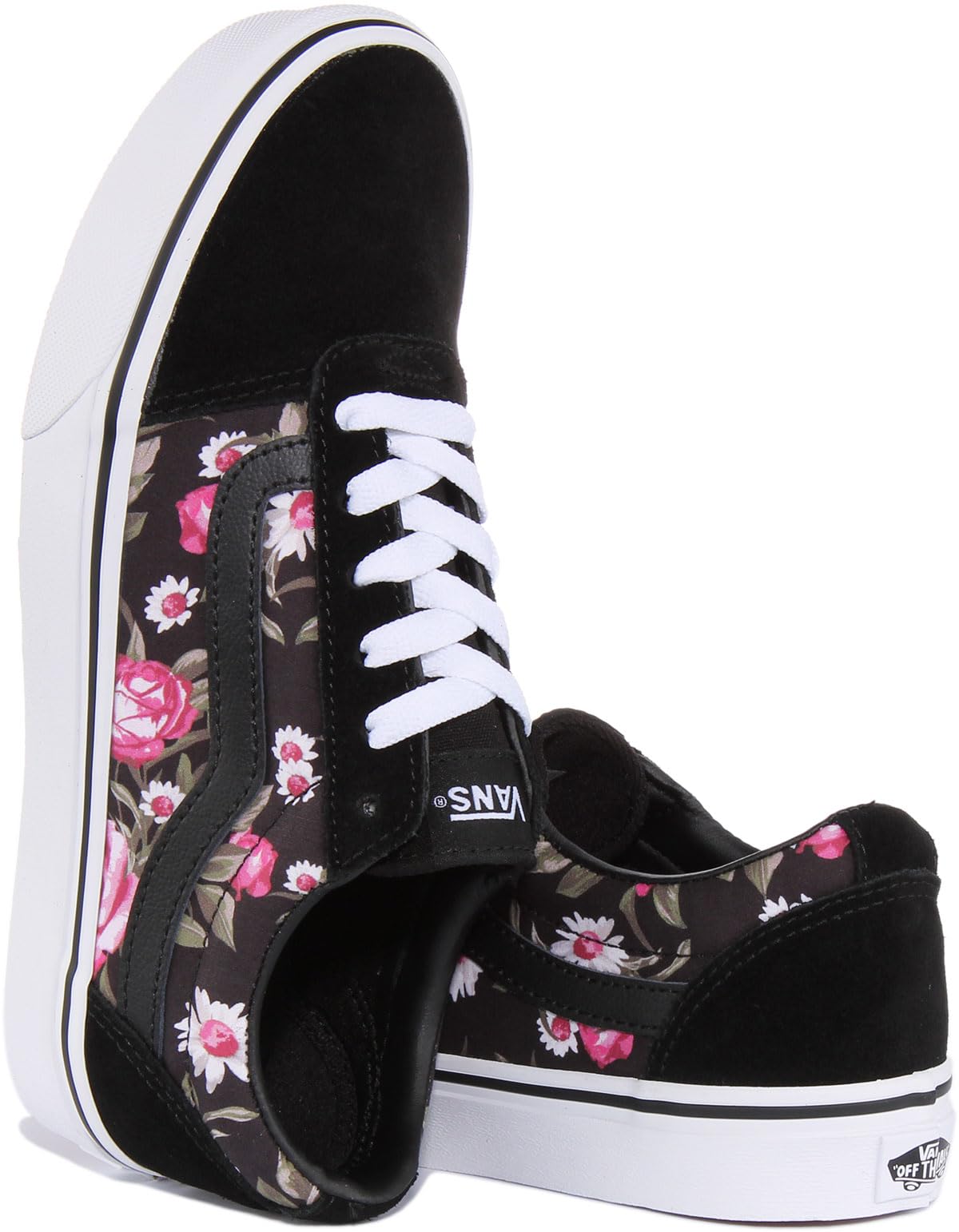 Vans Women's Low-Top Trainers, Multicolour Roses Black Xnw, 8