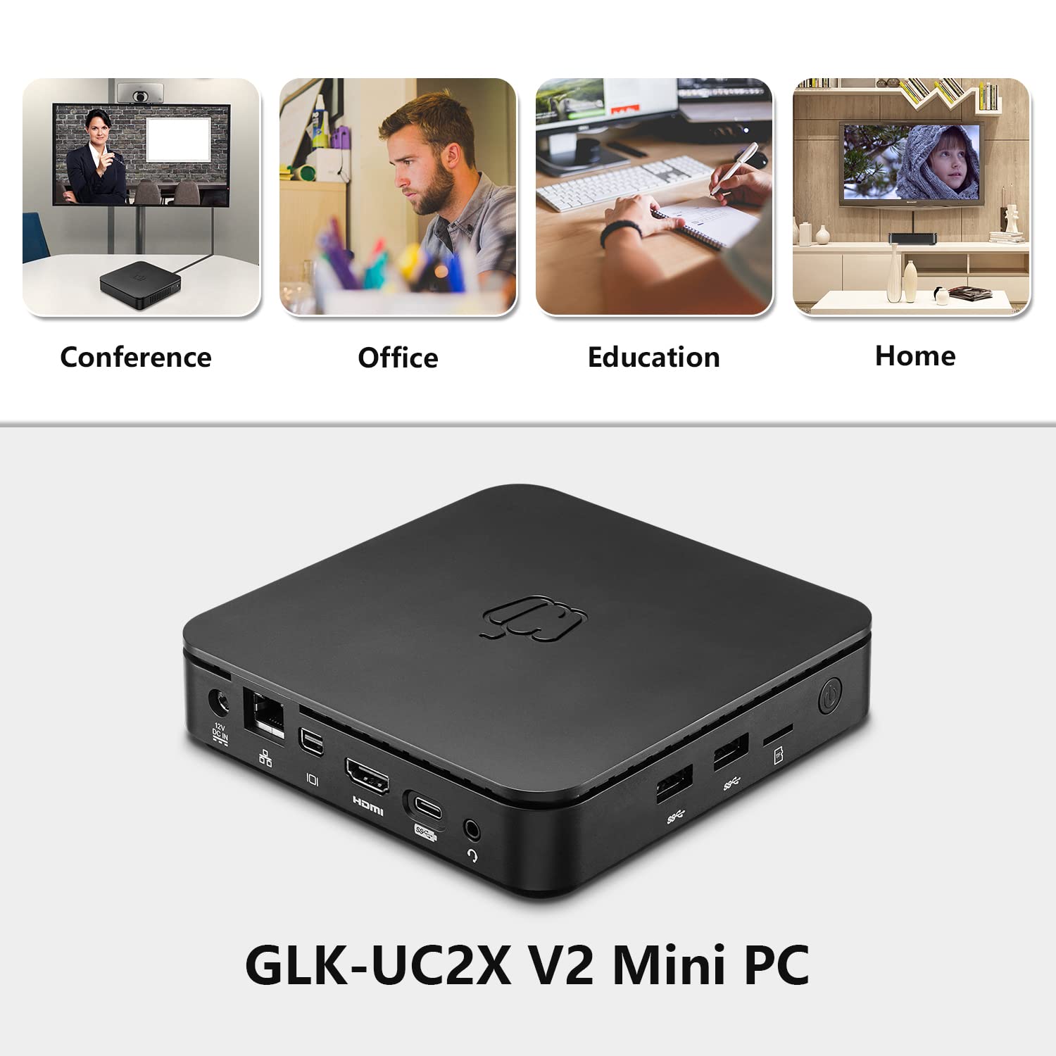 PEPPER JOBS Mini PC Windows 11 Pro Mini Desktop Computer Intel N4120 8GB DRR4, 64GB eMMC 5.1, Triple Display 4K@60Hz, Dual-Band WiFi, HDMI 2.0, Gigabit Ethernet, Mini DP Port, USB-C, USB 3.0x2, Black