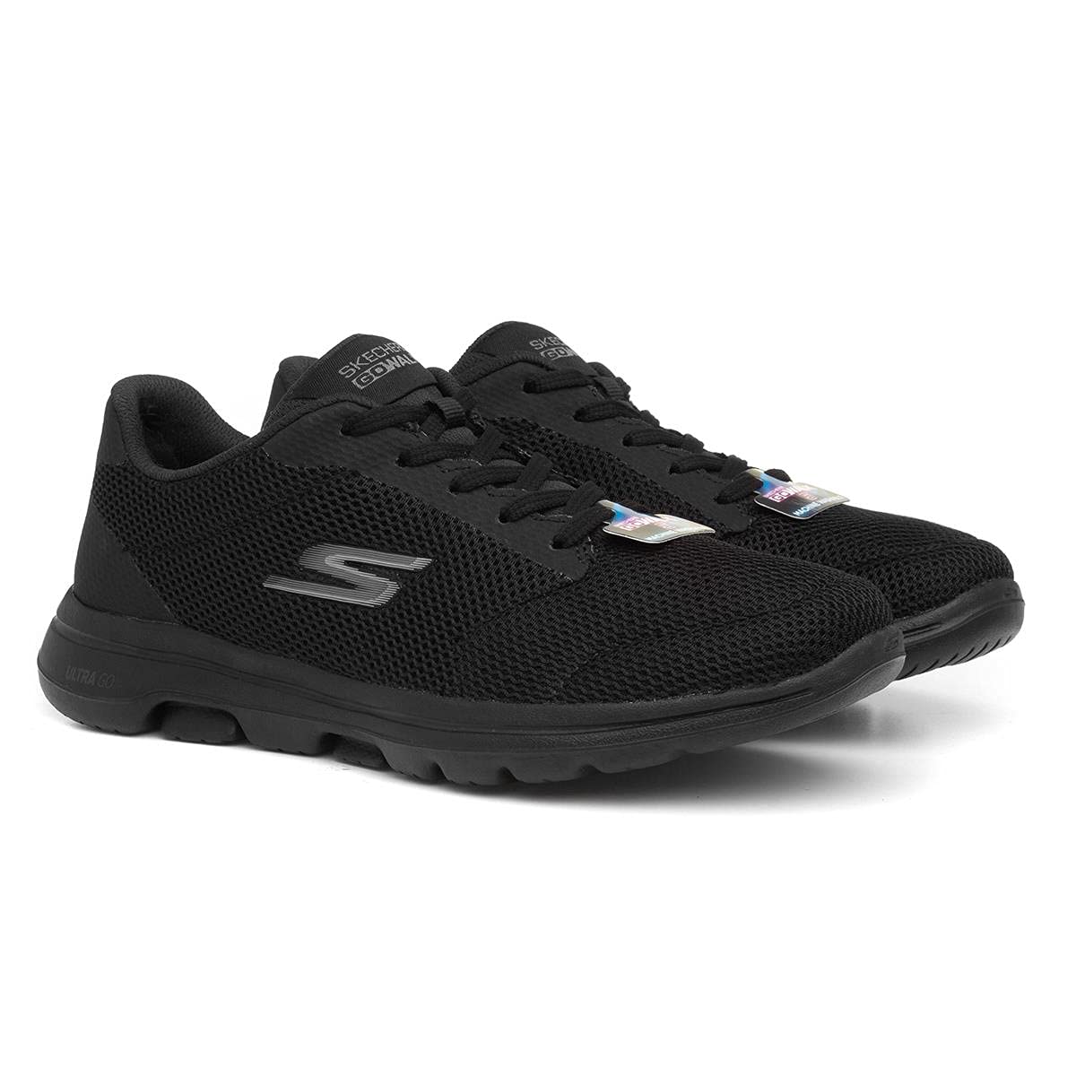 Skechers womens Go Walk 5 - Lucky Sneaker, Black, 8.5 US