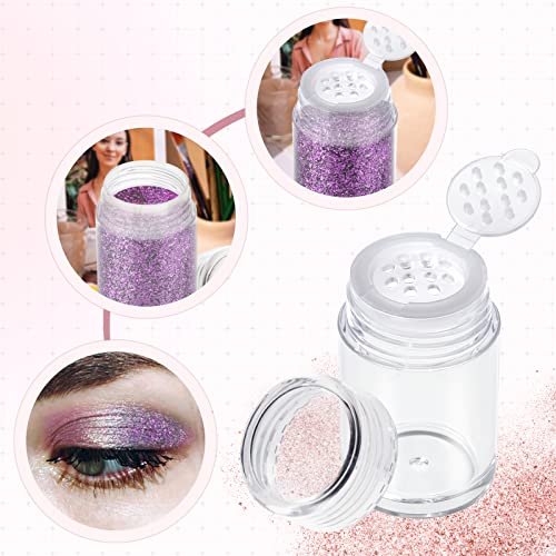 RAYNAG 6 Pieces Mini Empty Loose Powder Bottle Travel Cosmetic Glitter Powder Eye Shadow Powder Box with Sifter and Lids (3 Style)