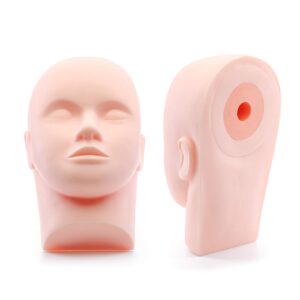 Foraineam 2-Pack Practice Training Head Rubber Cosmetology Mannequin Doll Face Head For Eyelashes Makeup Massage Practice