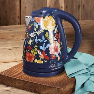the pioneer woman 1.7 liter electric kettle blue/fiona floral
