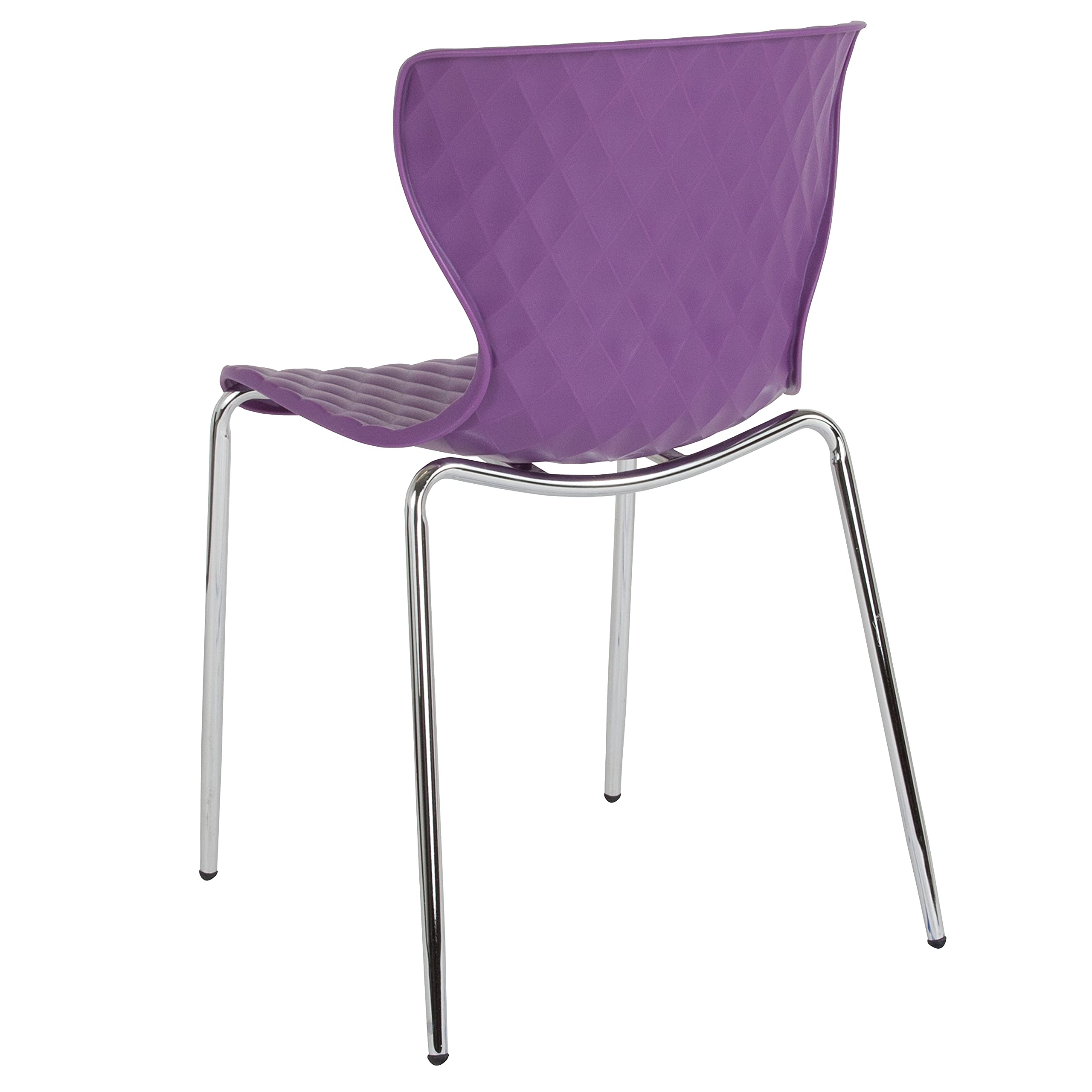 EMMA + OLIVER Contemporary Design Purple Plastic Stack Chair