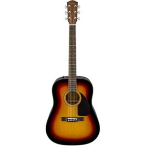 fender cd-60 dreadnought v3 acoustic guitar, with 2-year warranty, sunburst, with case
