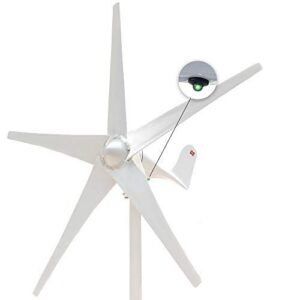 marsrock 400w windmill 24v ac with charging led small wind turbine generator mppt controller for wind solar hybrid system 2m/s low start wind speed with 5 blades(5s-400h-24w)