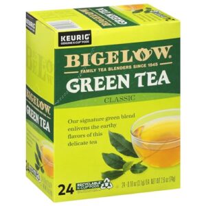 bigelow tea green tea keurig k-cup pods, caffeinated tea keurig tea pods, 24 count box (pack of 4), 96 total k-cup pods