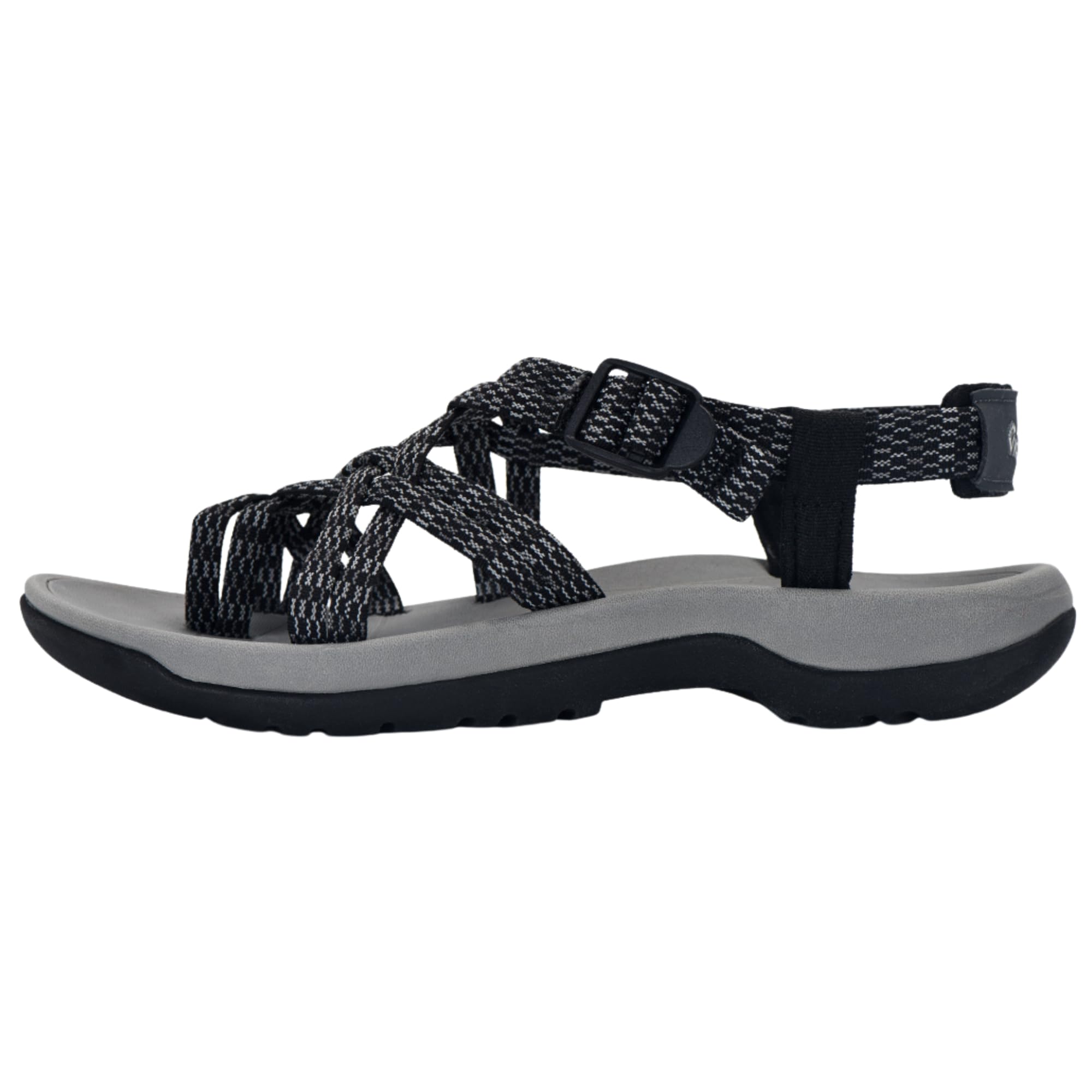 Viakix Walking Sandals Womens: Cute Stylish Comfortable Athletic Sport Ladies Womens Sandal for Hiking, Outdoor, Water, Beach, Travel, Trekking, Black 8