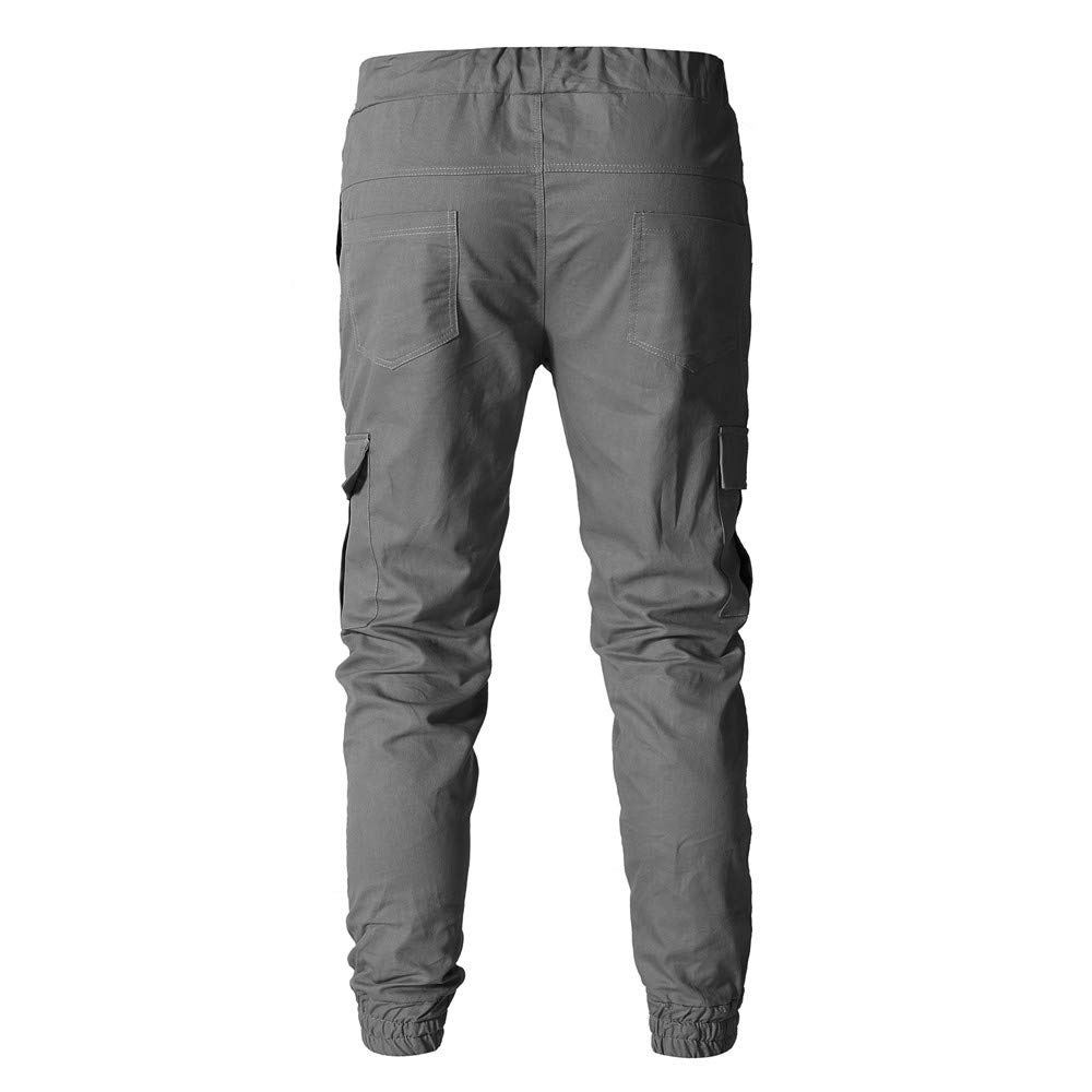 Fashion Sport Pants, Mens Hip Hop Joggers Pants Casual Athletic Running Track Drawstring Sweatpants Trousers (Dark Gray, L)