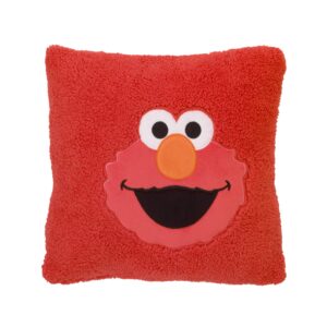 sesame street elmo red super soft sherpa toddler pillow with applique, red/orange/white/black