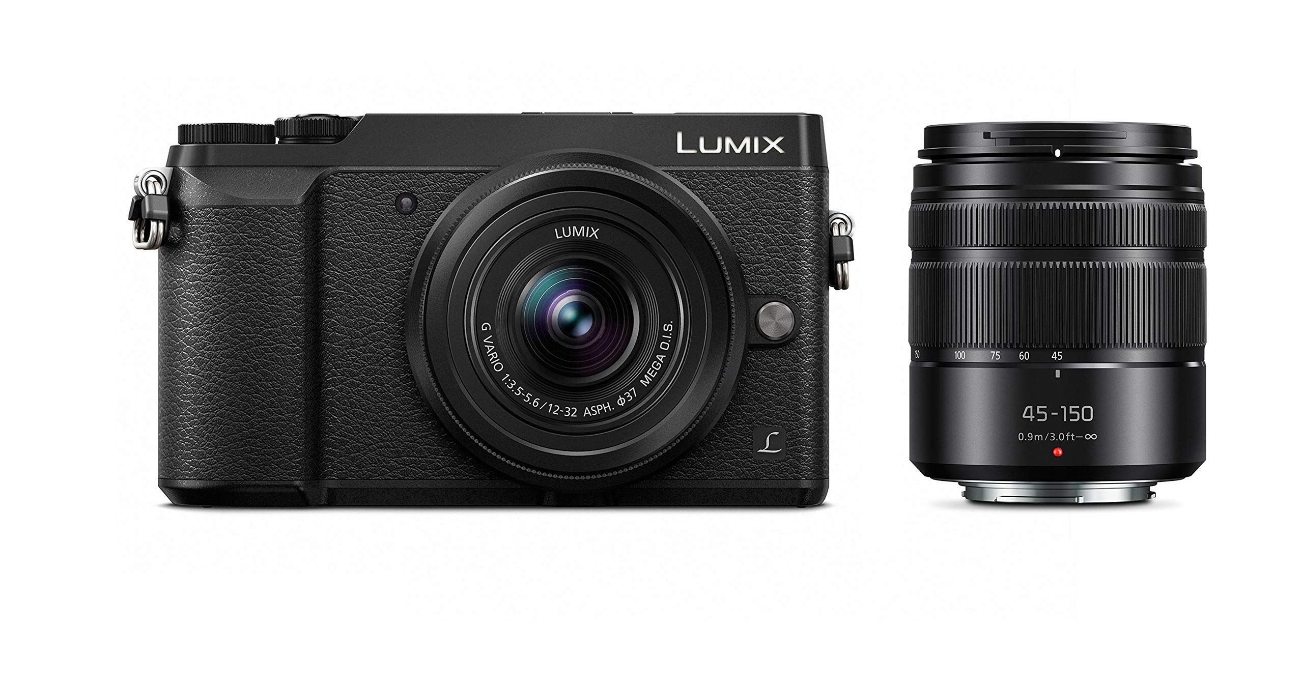 PANASONIC LUMIX GX85 Camera with 12-32mm and 45-150mm Lens Bundle, 4K, 5 Axis Body Stabilization, 3 Inch Tilt and Touch Display, DMC-GX85WK (Black USA) (Renewed)