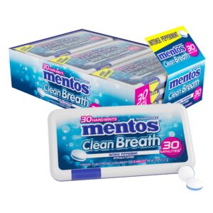 mentos clean breath hard mints sugar free candy, peppermint, (pack of 12)