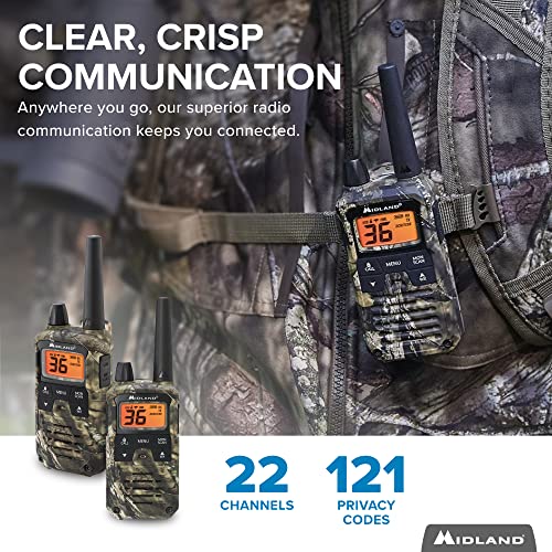 Midland® - T295VP4 X-TALKER Walkie Talkies with 22 GMRS Channels – Two-Way Radio NOAA Weather Alert & Scan Technology, Dual Power Options, 121 Privacy Codes, Silent Operation – Camo, Set of 2