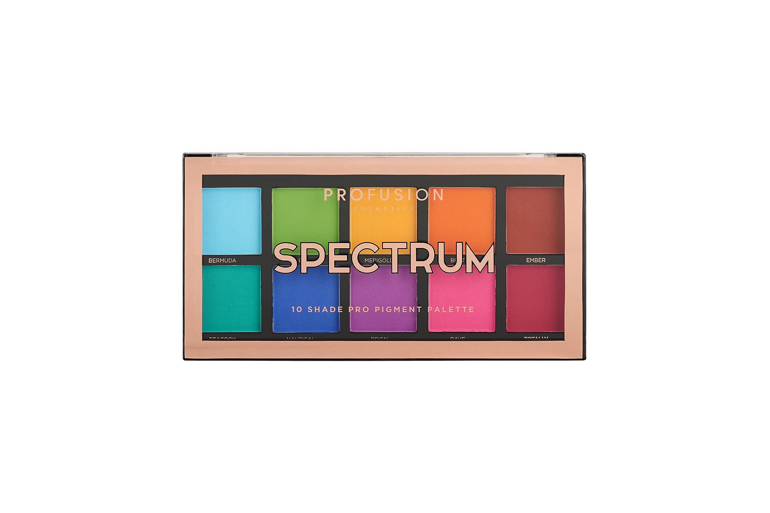 Profusion Cosmetics 10 Shade Eyeshadow Palette - High Pigmented Multi-Finish Colors, Vegan & Cruelty-Free, Create Stunning Looks On-the-Go - Travel-Friendly & Versatile Makeup, Spectrum