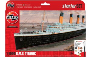 airfix rms titanic 1:1000 ship plastic model kit large starter gift set a55314