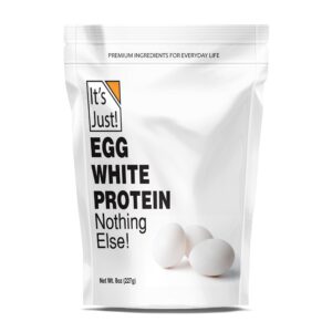 it's just! - egg white protein powder, made in usa from cage-free eggs, dried egg whites (unflavored, 8oz)