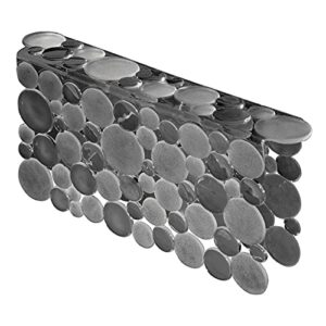 mdesign decorative plastic kitchen sink saddle - divided sink protector mat, place over middle section - quick draining, fun bubble design - graphite gray