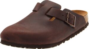birkenstock unisex boston soft footbed clog slip on mule sandal, habana oiled leather, 36, 5-5.5 women/3-3.5 men