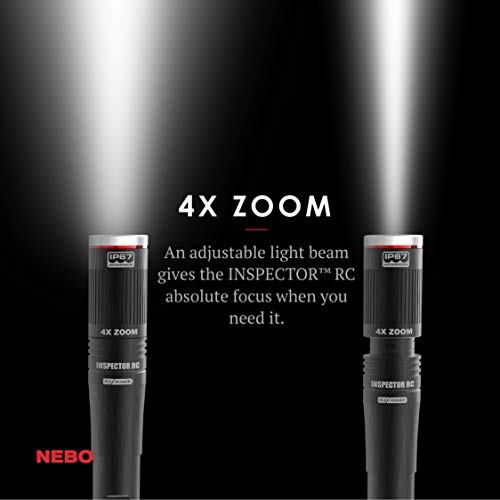NEBO Rechargeable Pen Light Flashlight 360-Lumens Inspector Flashlights Features Flex Power, Meaning it can be Operated by The Included Rechargeable Battery or by 2X AAA Batteries